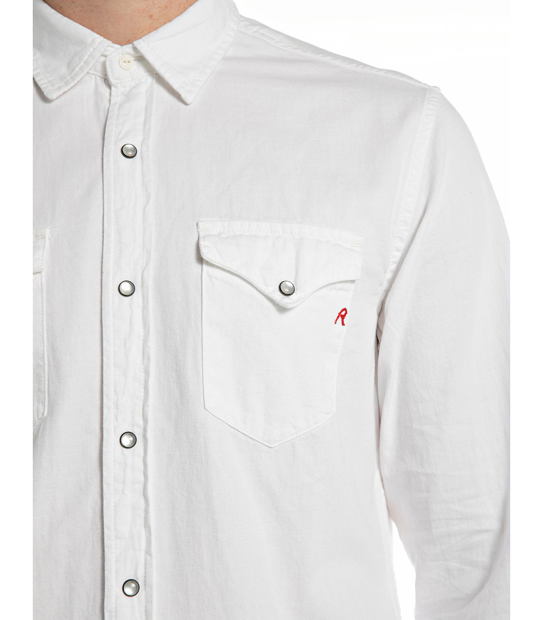 リサイクルコットン ホワイトコットンデニムシャツ 詳細画像 ホワイト 4